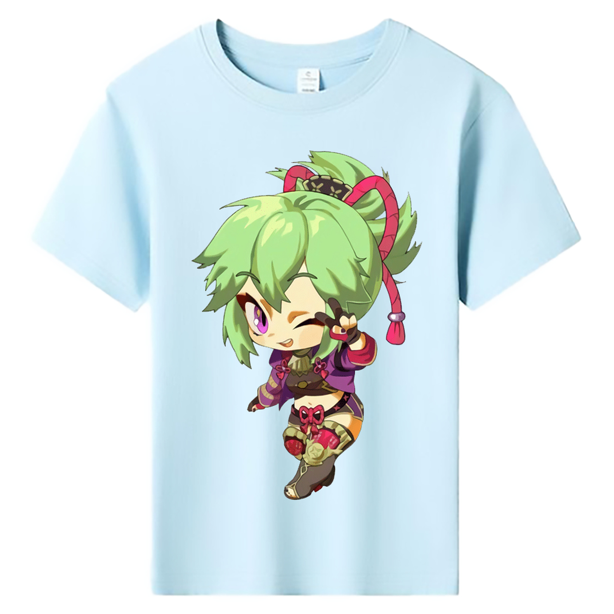 げんし神  久岐忍 くき しのぶ genshin Kuki Shinobu 綿100％キッズTシャツ（フロントプリント）